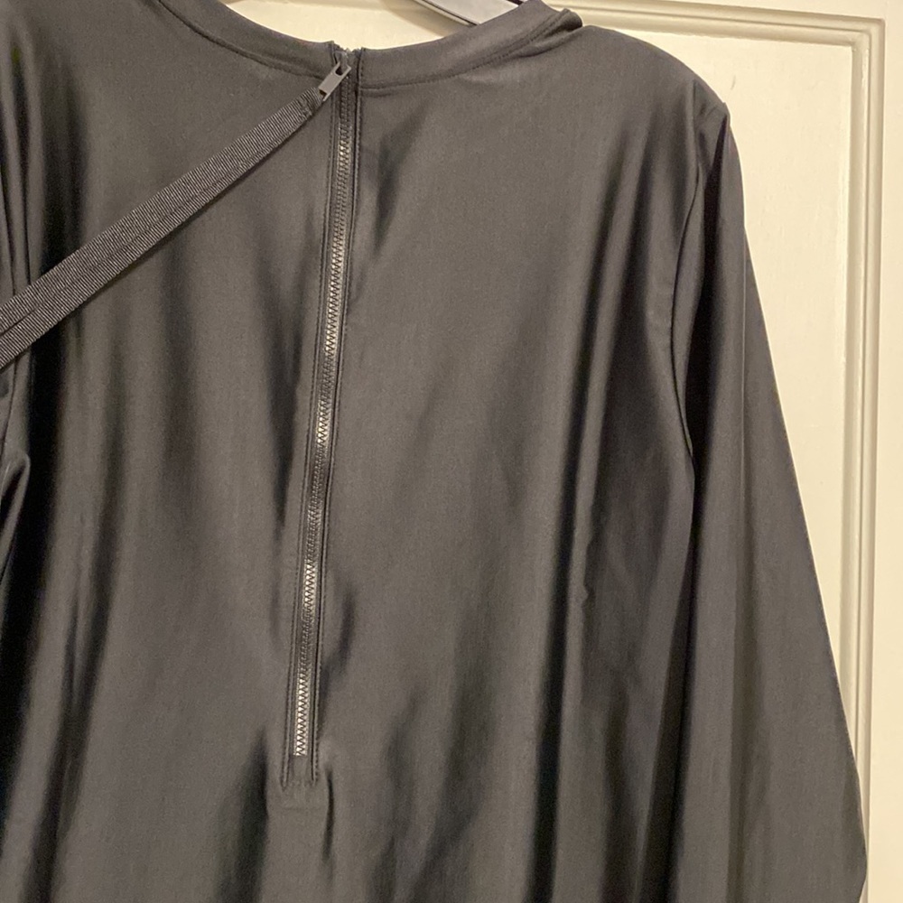 Jordan Black Bodysuit Leotard With Zipper Back and Thong Detail Size 2X - Picture 8 of 9